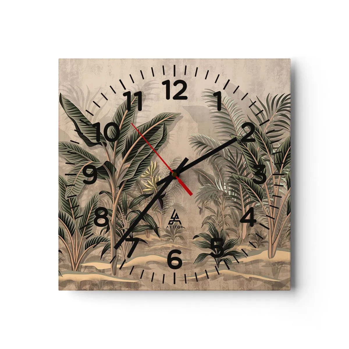Horloge murale - Pendule murale - Une gravure de style colonial - 40x40 cm