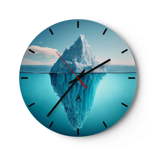 Horloge murale - Pendule murale - Un iceberg flottant dans l'océan avec sa partie sous-marine visible - 30x30cm - Reine de Glace - Décoration murale moderne pour le salon, la cuisine et la chambre ARTTOR