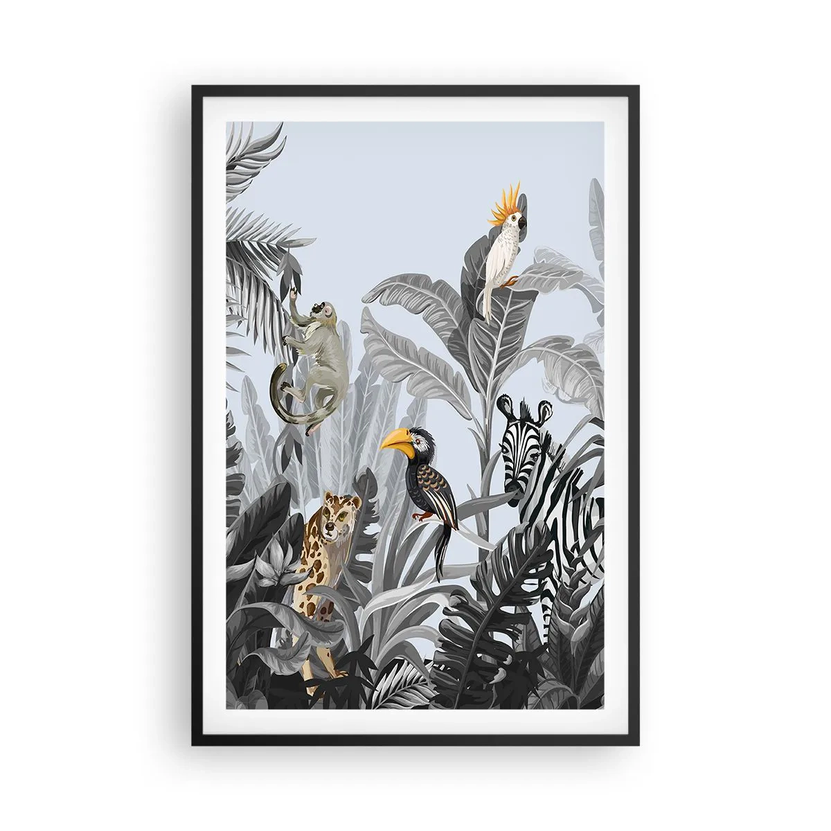 Affiche dans un cadre noir - Poster - Conte de fées africain - 61x91 cm