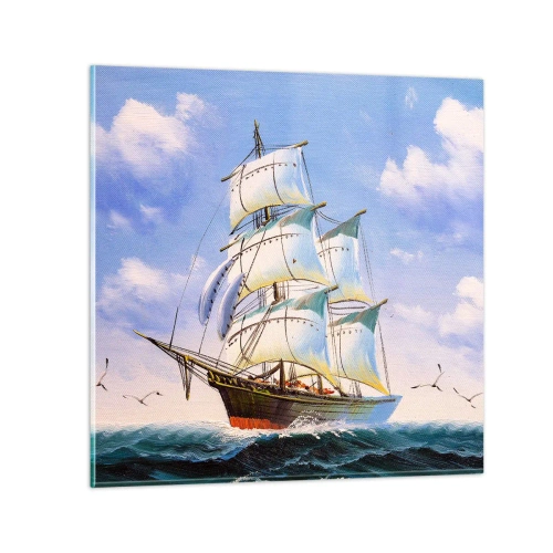 Impression sur verre - Image sur verre - Fièrement avec le vent - 30x30 cm