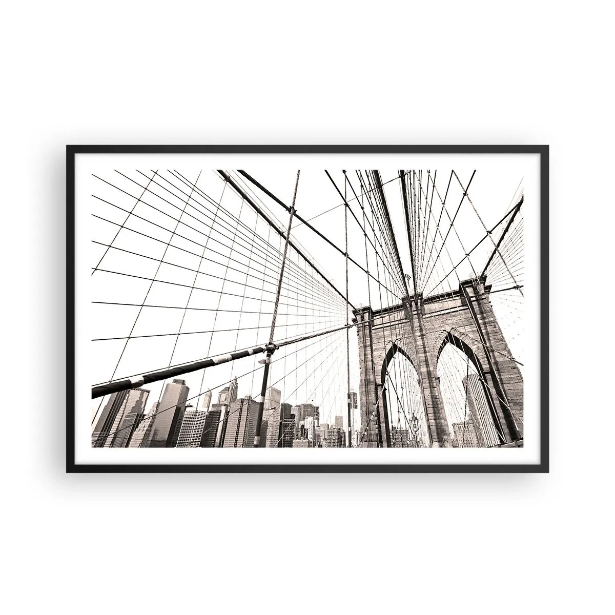 Affiche dans un cadre noir - Poster - Cathédrale New Yorkaise - 91x61 cm