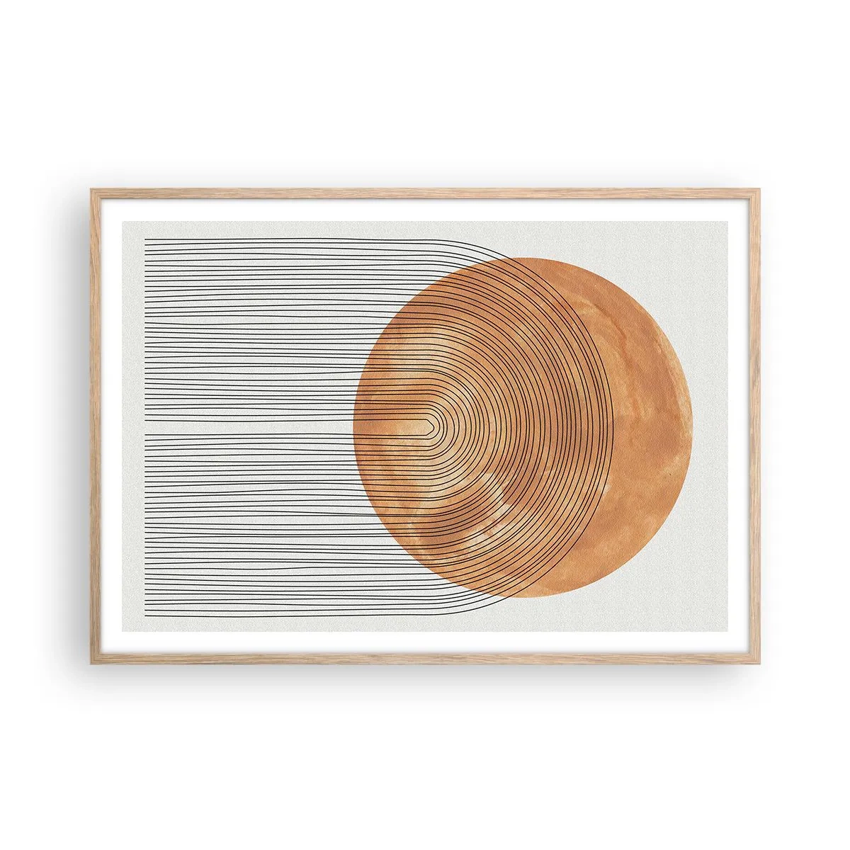 Affiche dans un chêne clair - Poster - Composition solaire - 100x70 cm