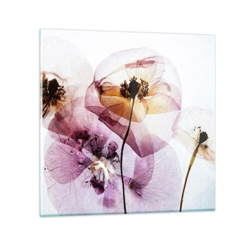 Impression sur verre - Image sur verre - Corps de fleurs transparente - 50x50 cm