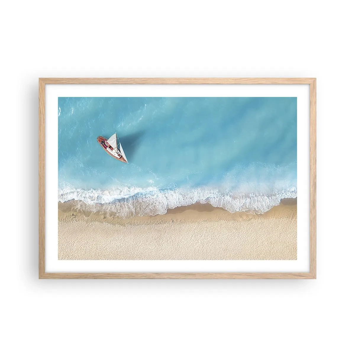 Affiche dans un chêne clair - Poster - A la frontière de l'azur et de l'or - 70x50 cm