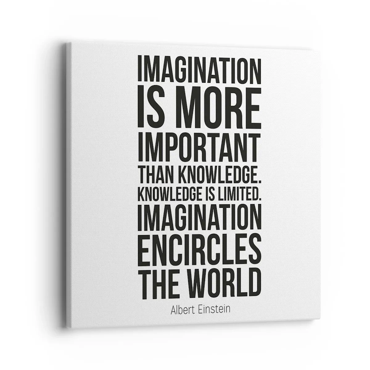 Impression sur toile - Image sur toile - Einstein sur le pouvoir de l'imagination - 40x40 cm