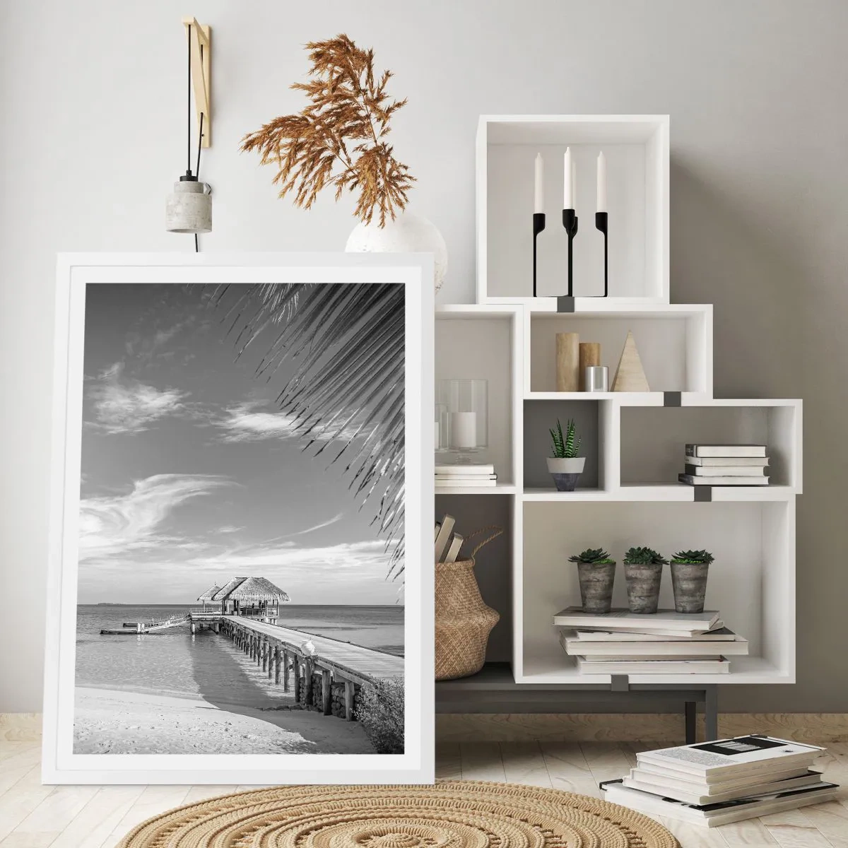 Affiche dans un cadre blanc - Poster - Souvenirs ou rêve? - 70x100 cm