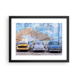 Affiche dans un cadre noir - Poster - Rencontre de vétérans - 40x30 cm