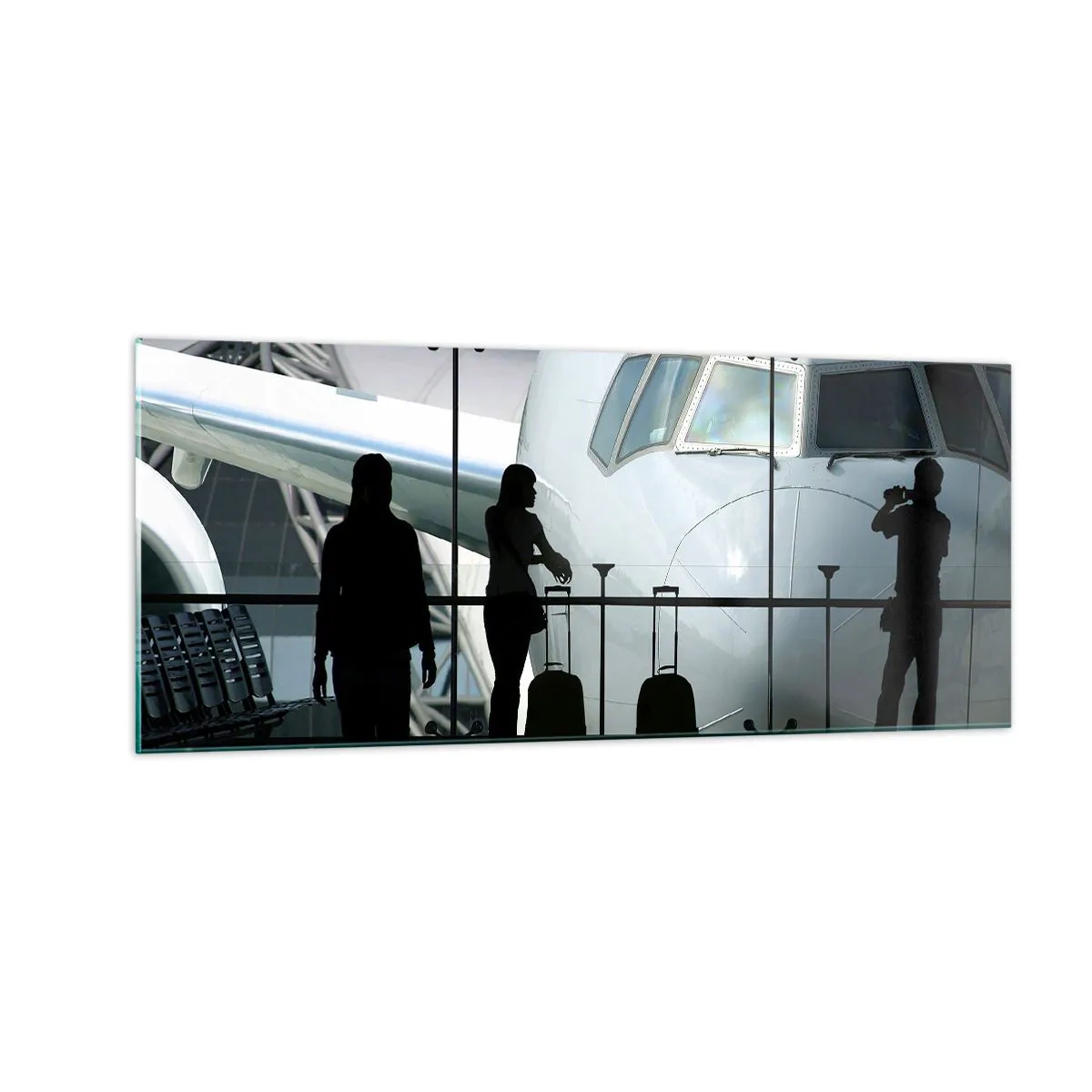 Impression sur verre - Image sur verre - Vis-à-vis de l'aéroport - 100x40 cm