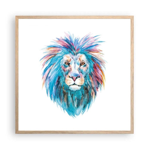 Affiche dans un chêne clair - Poster - Aura électrique - 60x60 cm