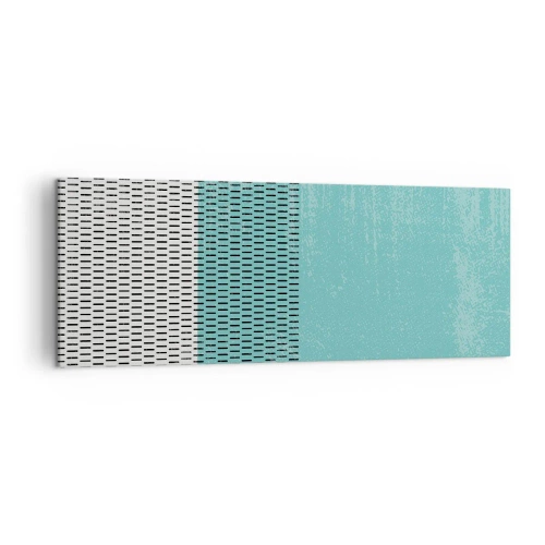 Impression sur toile - Image sur toile - Composition géométrique avec turquoise et lignes - 140x50cm - Composition équilibrée - Décoration murale moderne pour le salon et la chambre ARTTOR