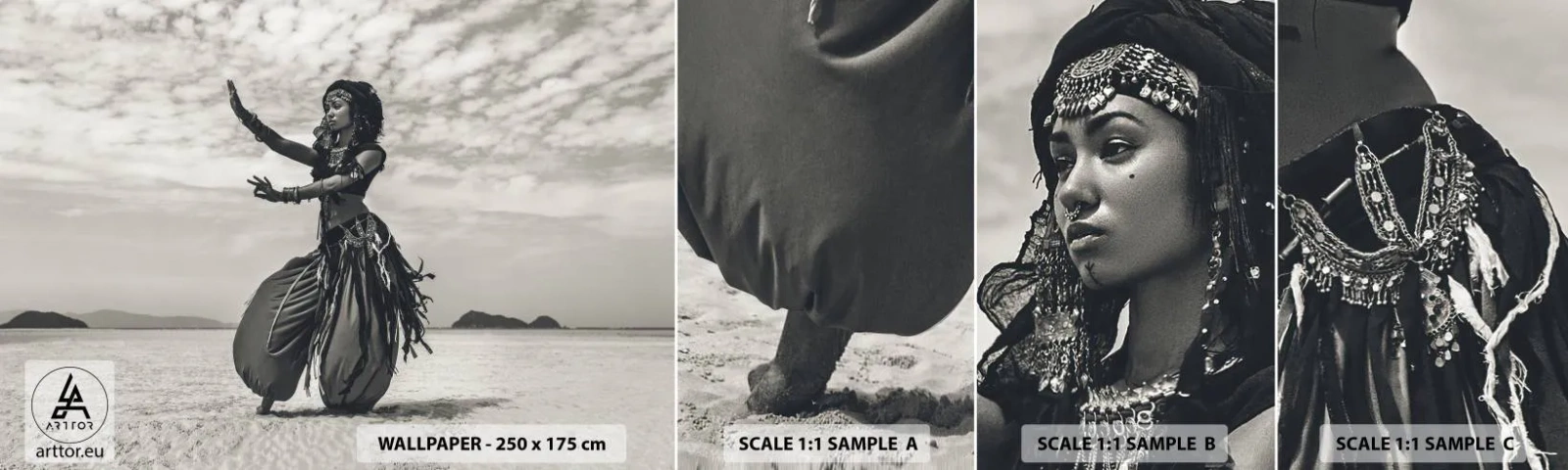 Échantillon de Papier Peint Autocollant Deluxe Sticker - Danse des îles du sud - Danseur, Inde, Orient - 100x30 cm