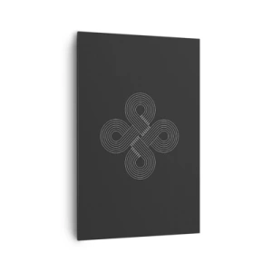 Impression sur toile - Image sur toile - Motif celtique dans un style minimaliste sur fond noir - 80x120cm - Dans l'âme celtique - Décoration murale moderne pour le salon et la chambre ARTTOR