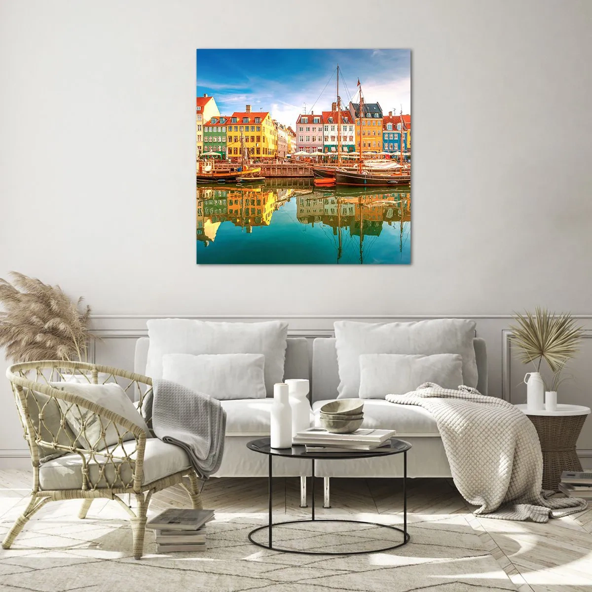 Impression sur verre - Image sur verre - Aussi lisse qu'un miroir au-dessus de l'eau - 70x70 cm