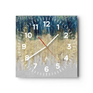 Horloge murale - Pendule murale - Bordure dorée - 30x30 cm