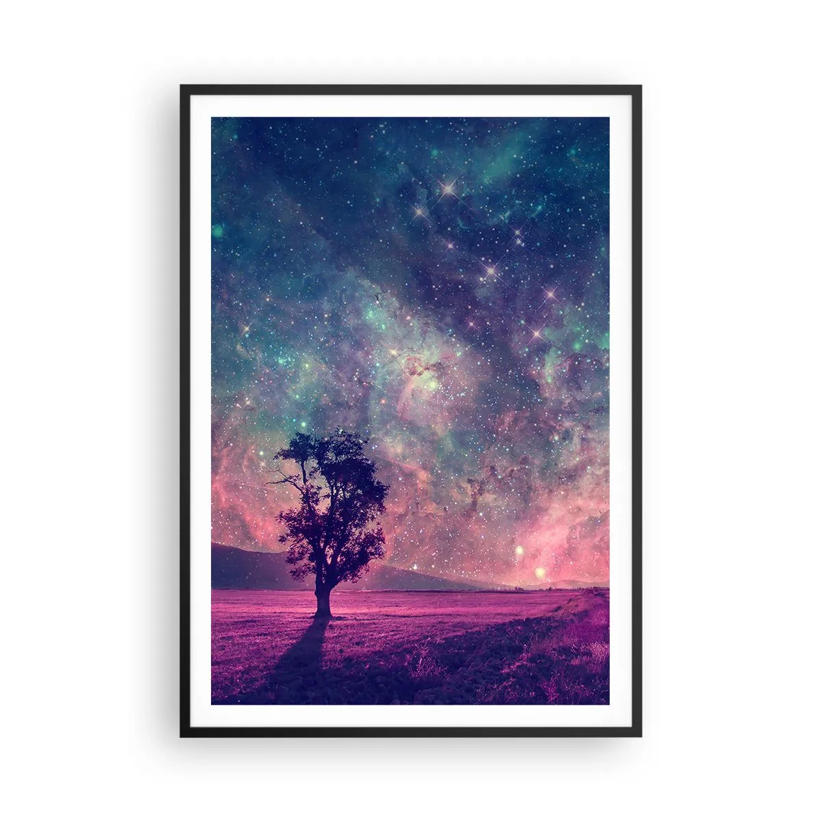 Affiche dans un cadre noir - Poster - Sous un ciel magique - 70x100 cm