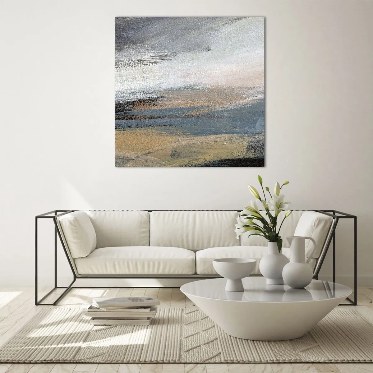 Impression sur verre - Image sur verre - Abstraction : paysage nordique - 40x40 cm