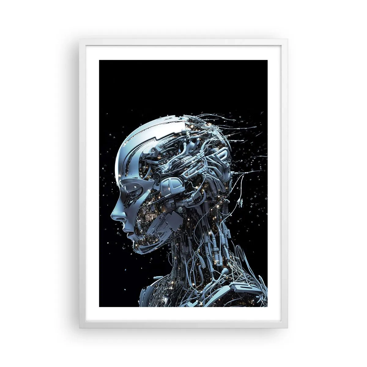 Affiche dans un cadre blanc - Poster - La technologie est une femme - 50x70 cm
