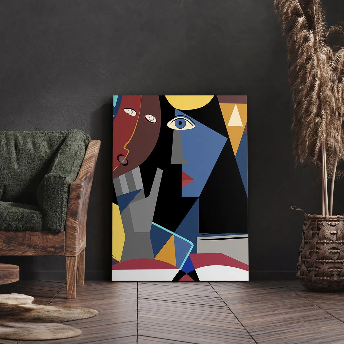 Impression sur toile - Image sur toile - Une conversation entre cubistes - 65x120 cm