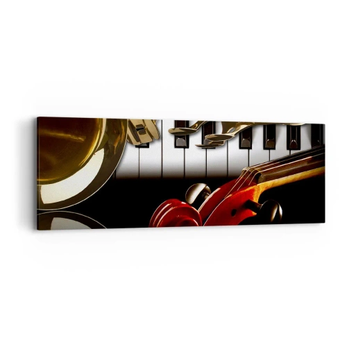 Impression sur toile - Image sur toile - Tôle, bois et ivoire - 90x30 cm