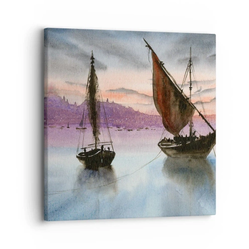 Impression sur toile - Image sur toile - Soirée au port - 30x30 cm