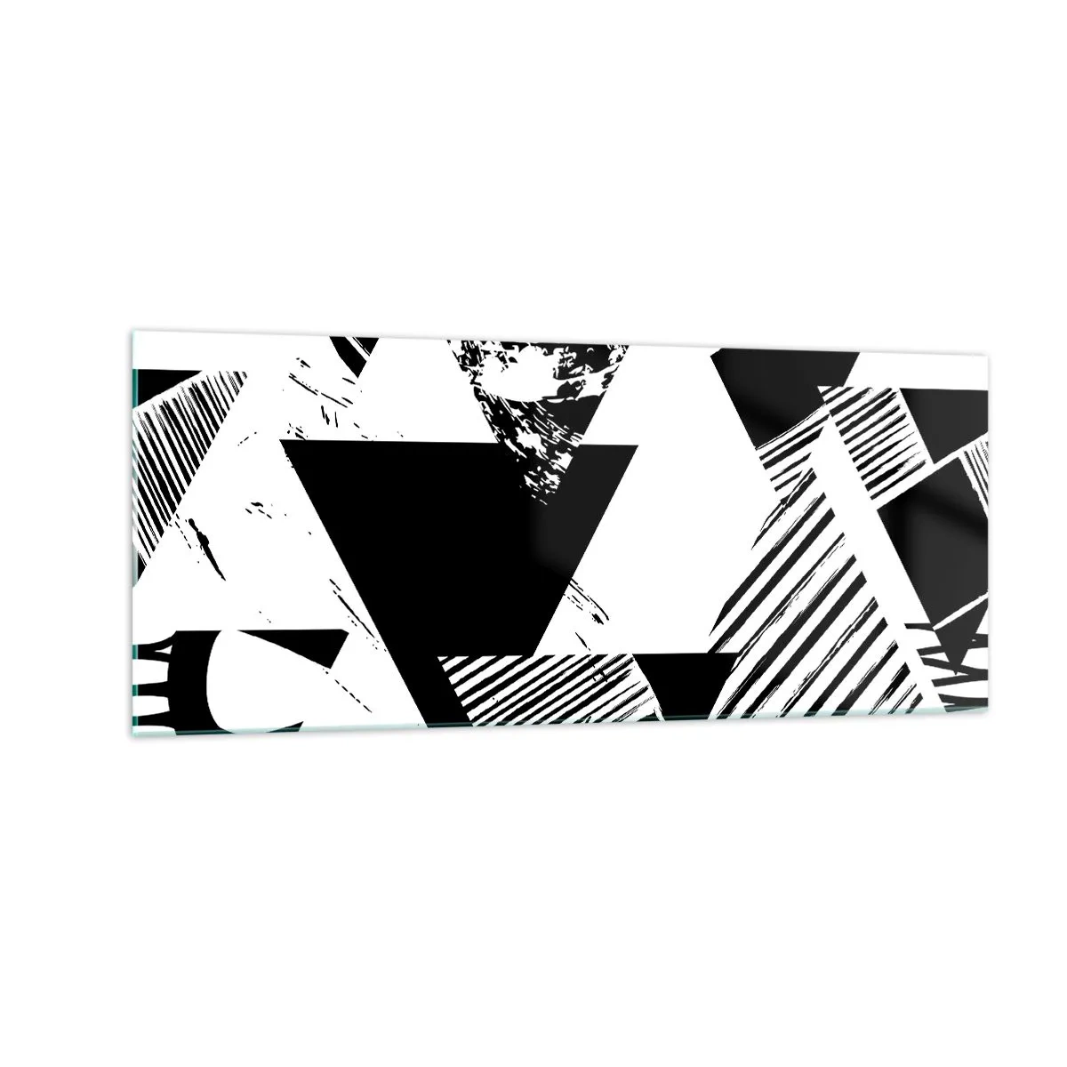 Impression sur verre - Image sur verre - Pluie de triangles - 100x40 cm