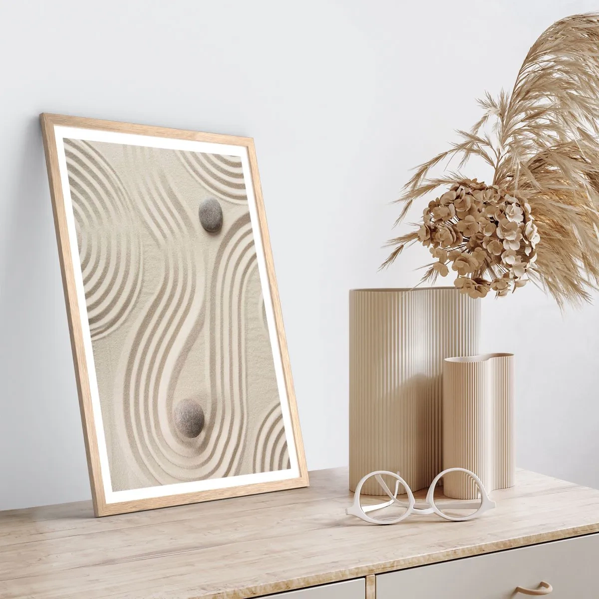 Affiche dans un chêne clair - Poster - Touche de chaleur - 30x40 cm