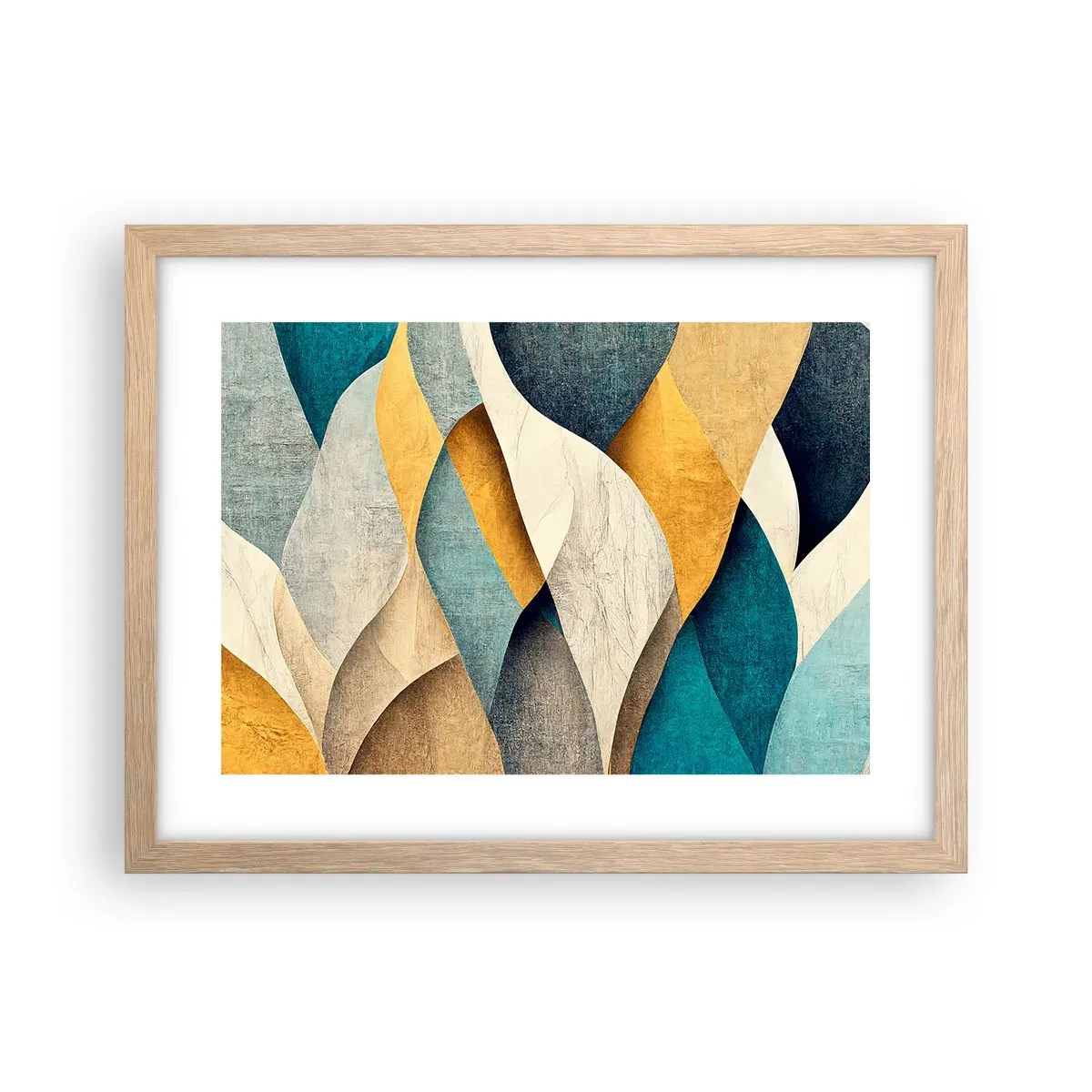 Affiche dans un chêne clair - Poster - Rythme et vague - 40x30 cm