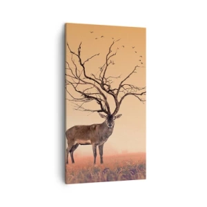 Impression sur toile - Image sur toile - Cerf de Pra - l'esprit éternel de la forêt - 45x80 cm