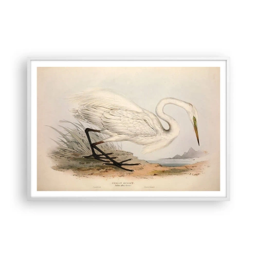 Affiche dans un cadre blanc - Poster - Dame sur les joncs - 100x70 cm