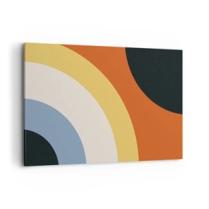 Impression sur toile - Image sur toile - Œuvre d'art abstraite avec des arcs colorés et des cercles contrastés - 120x80cm - Vers son soi - Décoration murale moderne pour le salon et la chambre ARTTOR