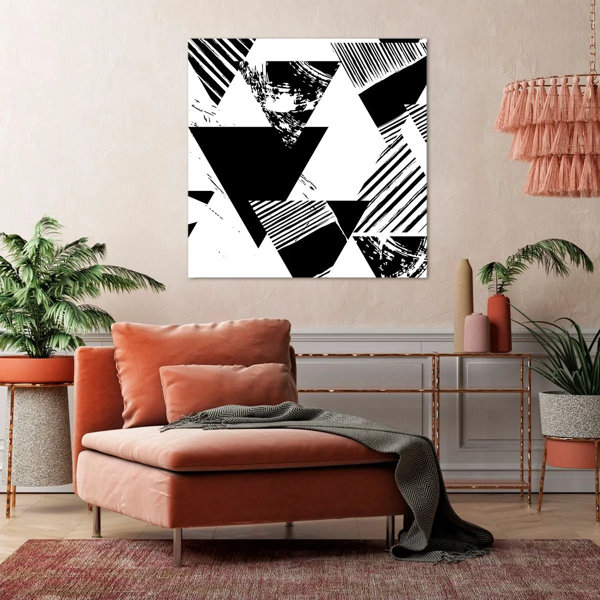 Impression sur toile - Image sur toile - Pluie de triangles - 50x50 cm