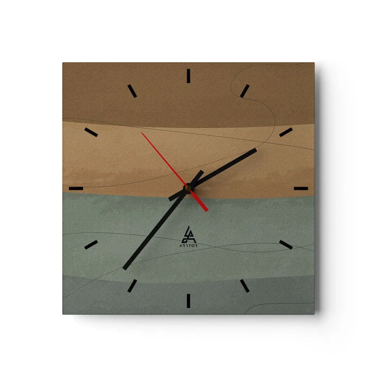 Horloge murale - Pendule murale - Composition horizontale - 40x40 cm