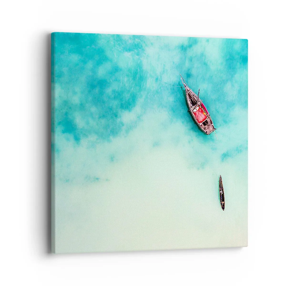 Impression sur toile - Image sur toile - Car sur les plages de Zanzibar, quand il y a un débordement d'eau... - 40x40 cm