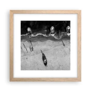 Affiche dans un chêne clair - Poster - Toujours sur le rivage… - 30x30 cm