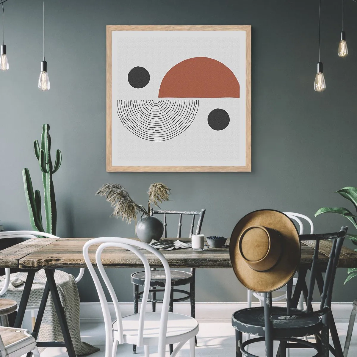 Affiche dans un chêne clair - Poster - Perfection de la roue - 40x40 cm