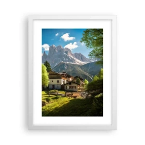 Affiche dans un cadre blanc - Poster - Idylle alpine - 30x40 cm