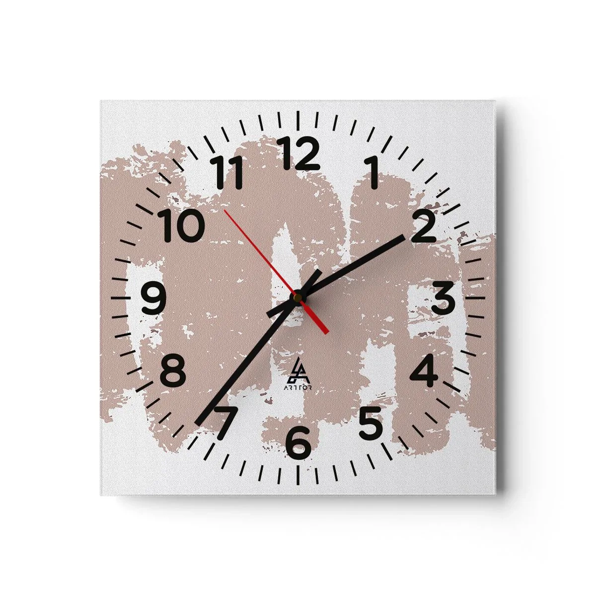Horloge murale - Pendule murale - Abstraction en rose tendre - 40x40 cm