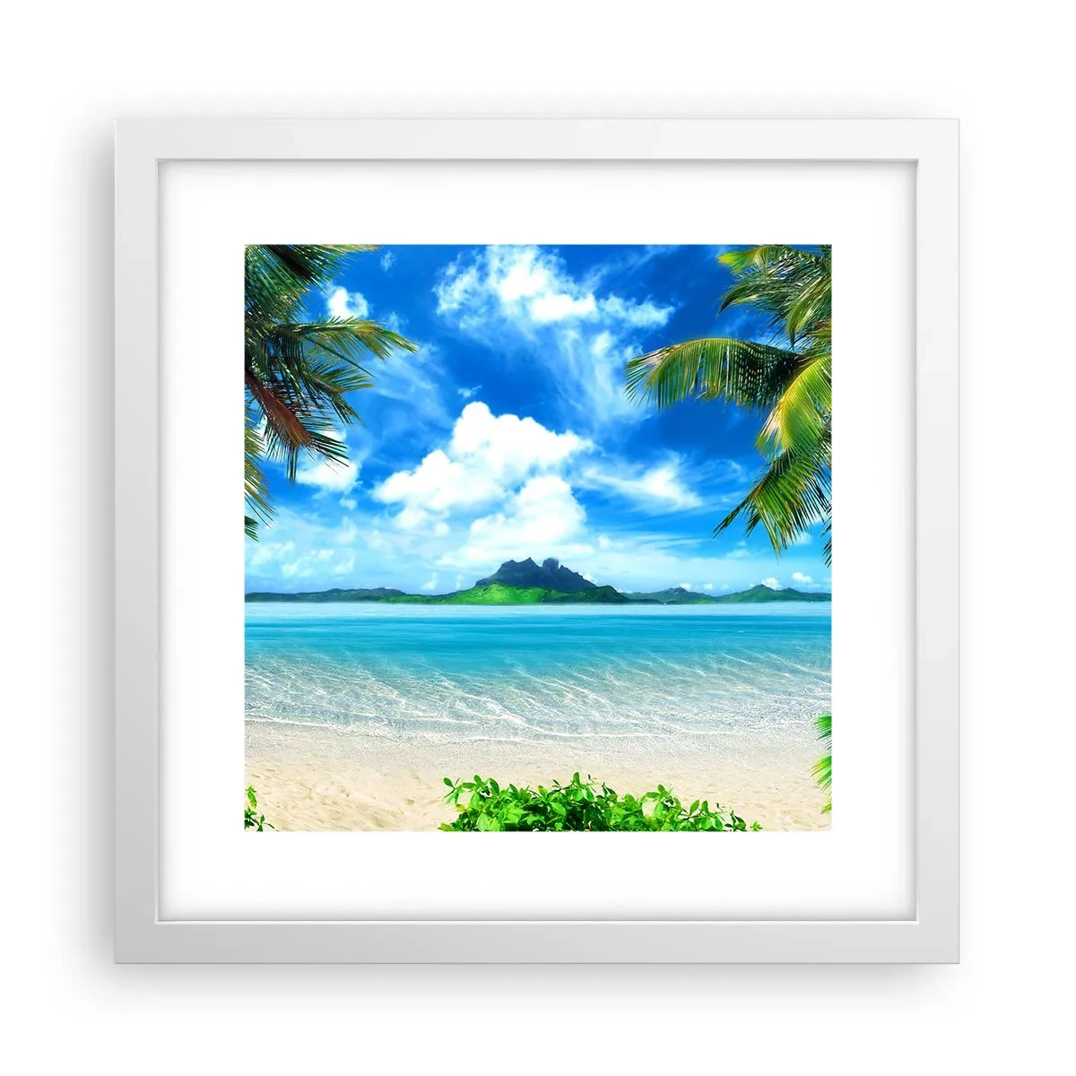 Affiche dans un cadre blanc - Poster - L'azur des tropiques - 30x30 cm