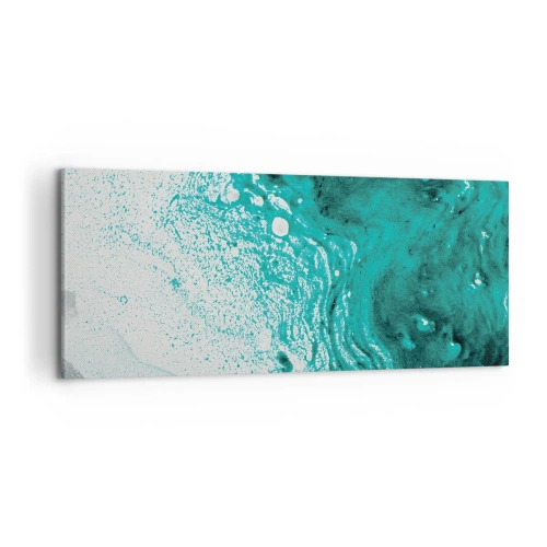 Impression sur toile - Image sur toile - Se fondre dans le bleu et le turquoise - 100x40 cm