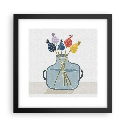Affiche dans un cadre noir - Poster - Comme s'il avait semé des graines de pavot - 30x30 cm