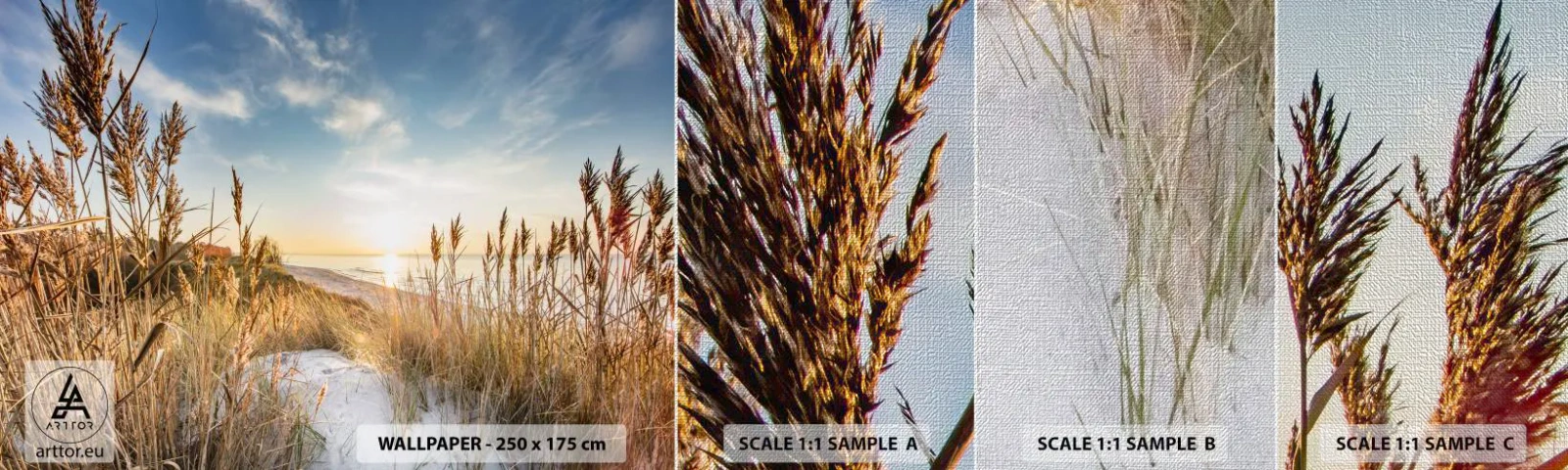 Échantillon de Papier Peint Premium Canvas - Plage du nord - Paysage, Mer, Plage - 100x30 cm