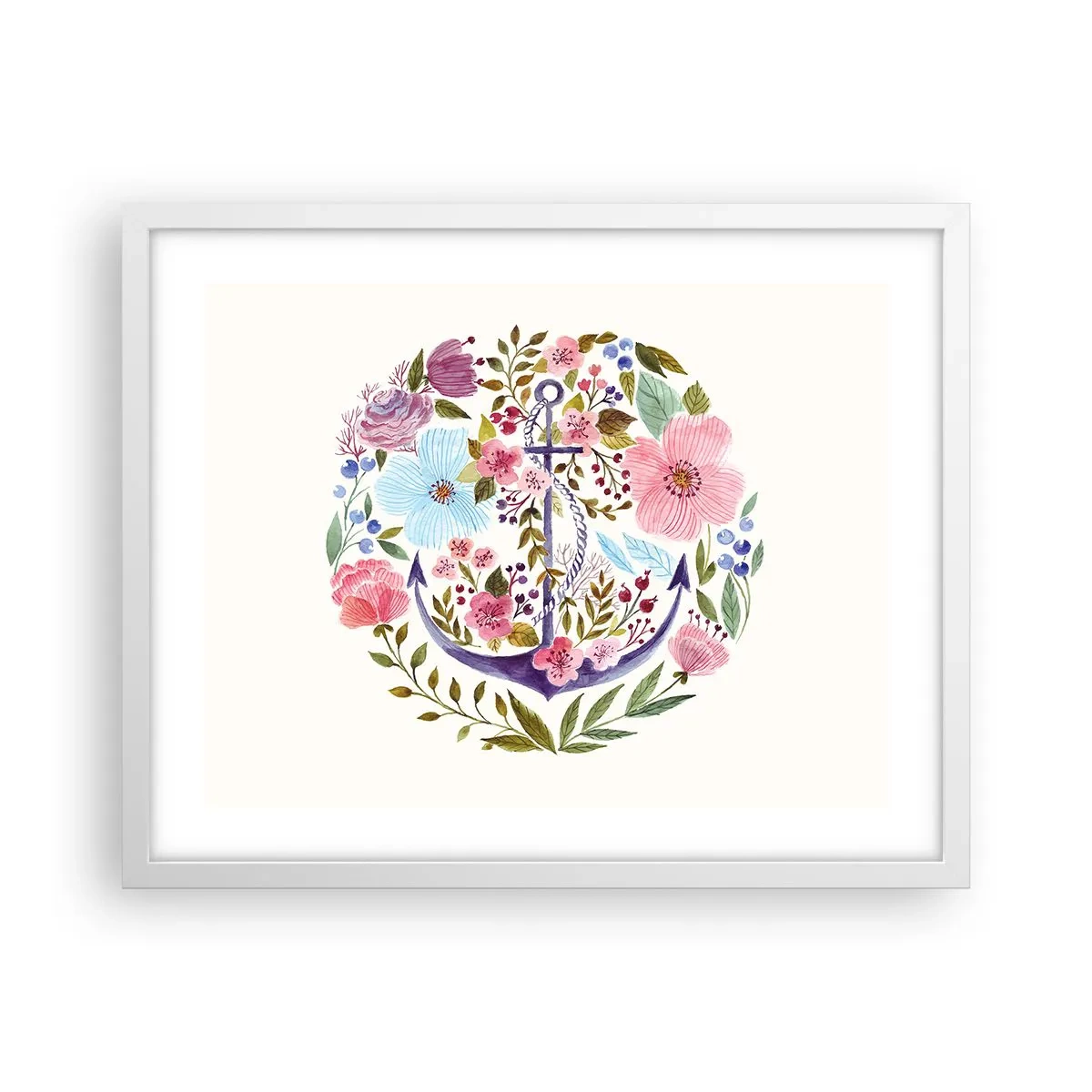 Affiche dans un cadre blanc - Poster - Le beau rêve du marin - 50x40 cm