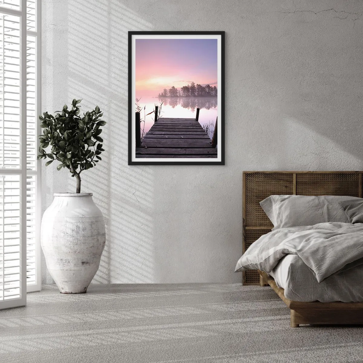 Affiche dans un cadre noir - Poster - De la brume lilas… - 40x50 cm