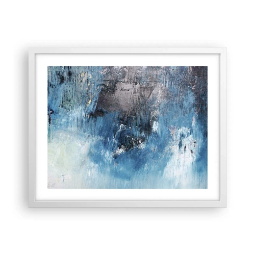 Affiche dans un cadre blanc - Poster - Rhapsodie en bleu - 50x40 cm