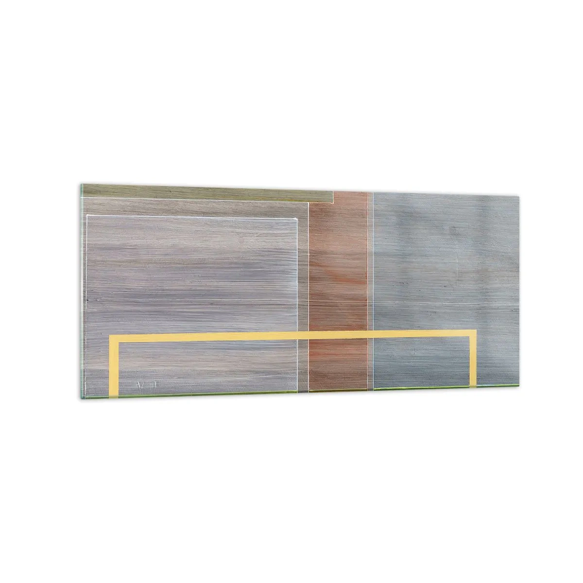 Impression sur verre - Image sur verre - Composition géométrique aux couleurs pastel avec des rectangles - 120x50cm - Simple et calme - Décoration murale moderne pour le salon et la chambre ARTTOR