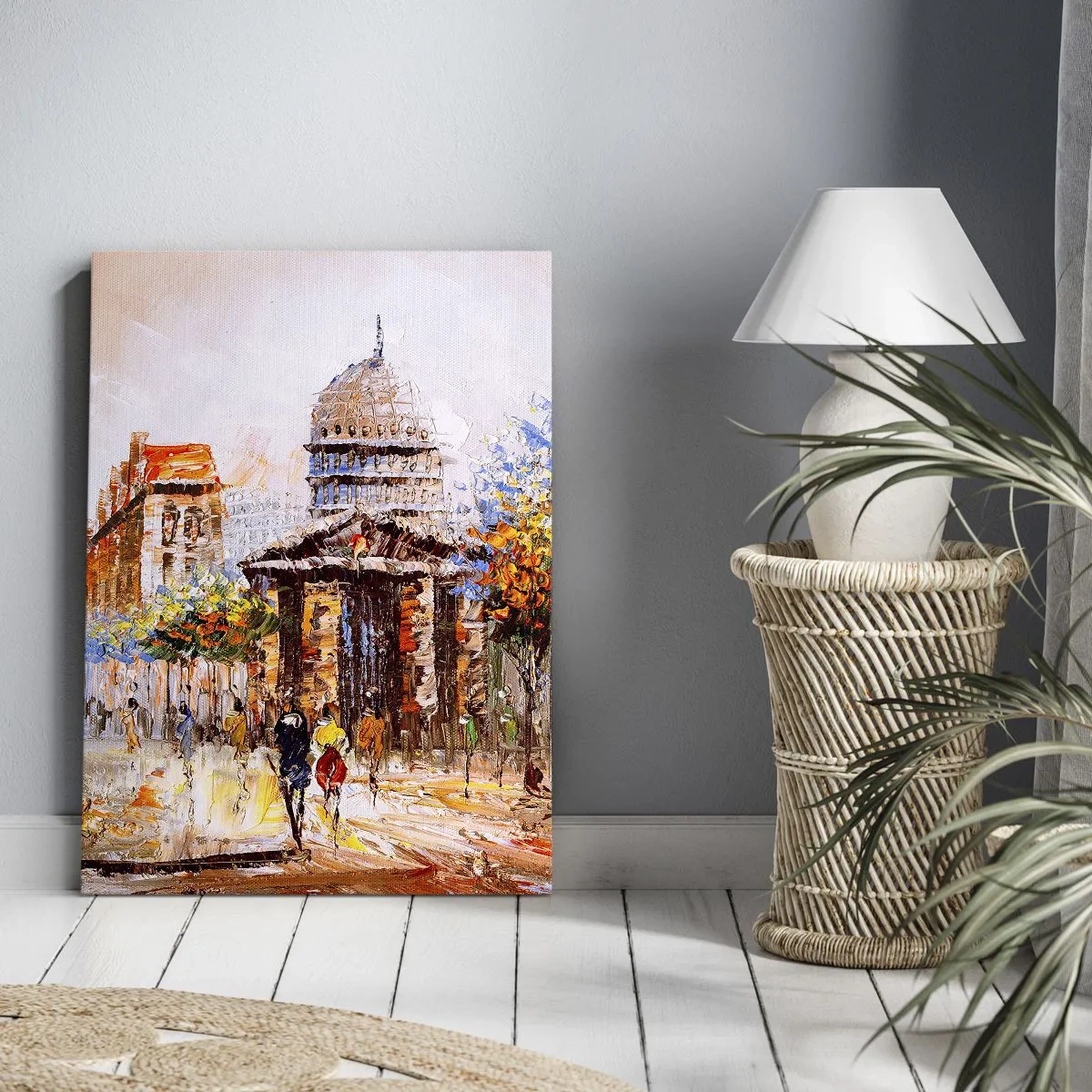 Impression sur toile - Image sur toile - Promenade à Paris - 45x80 cm