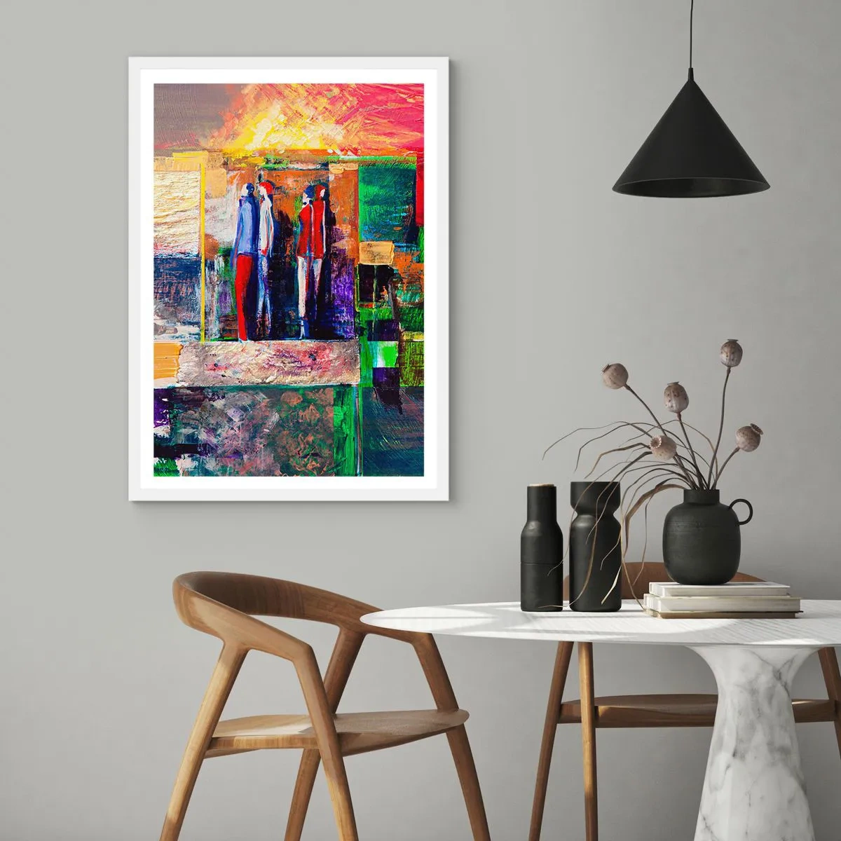 Affiche dans un cadre blanc - Poster - Relations et émotions - 40x50 cm