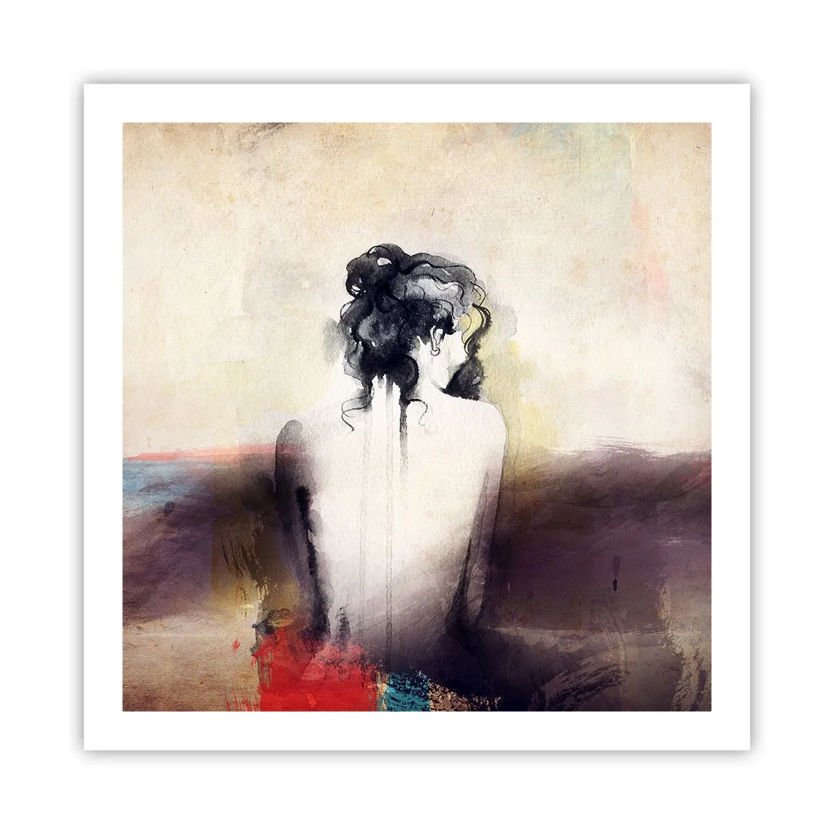 Affiche - Poster - Lignes lisses, formes ovales - 60x60 cm