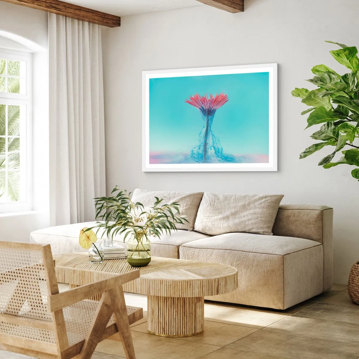 Affiche dans un cadre blanc - Poster - Dans une étreinte vivifiante - 40x30 cm