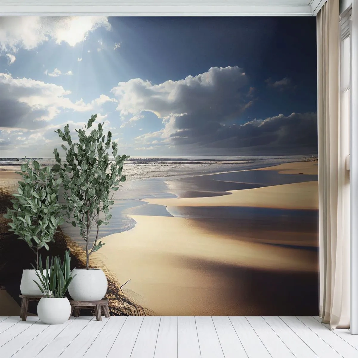 Papier Peint Photo Standard Eco - Plage, plage sauvage - Plage, Mer, Dunes - 350x256 cm